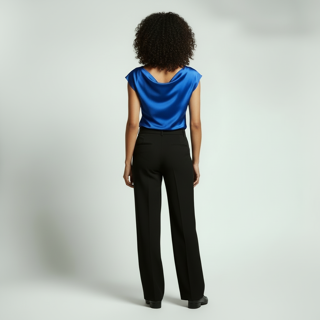 Rosdell | Satin Drape Neck Top