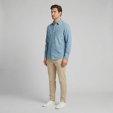 Rosdell | Mens Long Sleeve Casual Button Down Shirt Blue