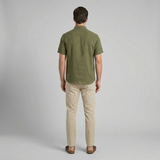 Rosdell | Mens Olive Short Sleeve Button Down Shirt