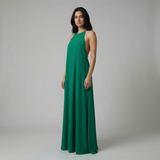 Rosdell | Womens Sleeveless Halter Neck Maxi Dress
