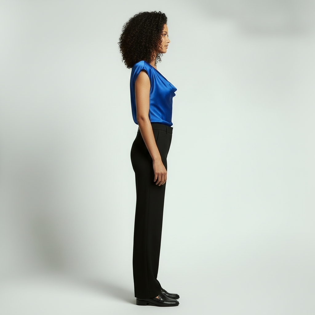 Rosdell | Satin Drape Neck Top